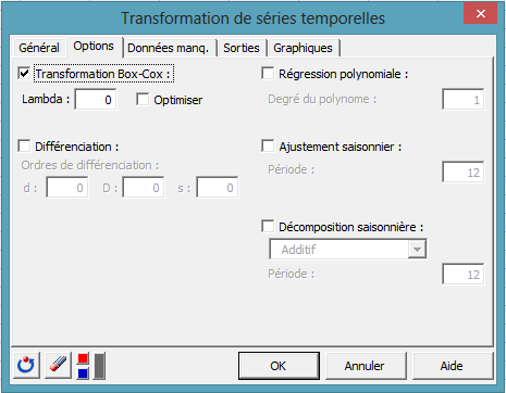 time series desc transformation dialog box 1