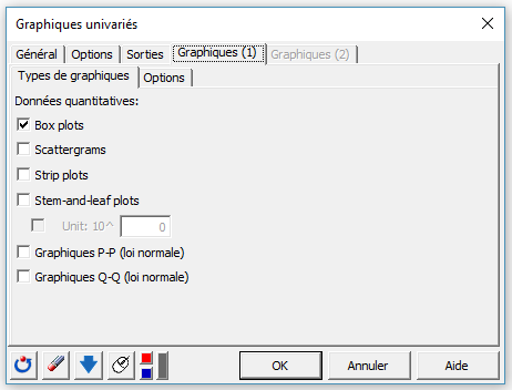 Boîte de dialogue XLSTAT pour générer une boîte à moustache