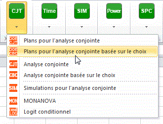 Plans pour analyse conjoint basée sur le choix Plans pour analyse conjoint basée sur le choix
