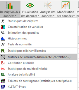 XLSTAT Description des Données Similarité / Dissimilarité