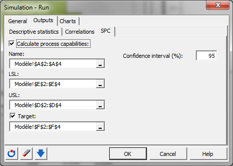 Simulation: Dialog box - Run - Outputs - SPC